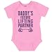 Brisco Brands Daddys Future Lifting Partner Athletic Baby Romper Bodysuit Pink