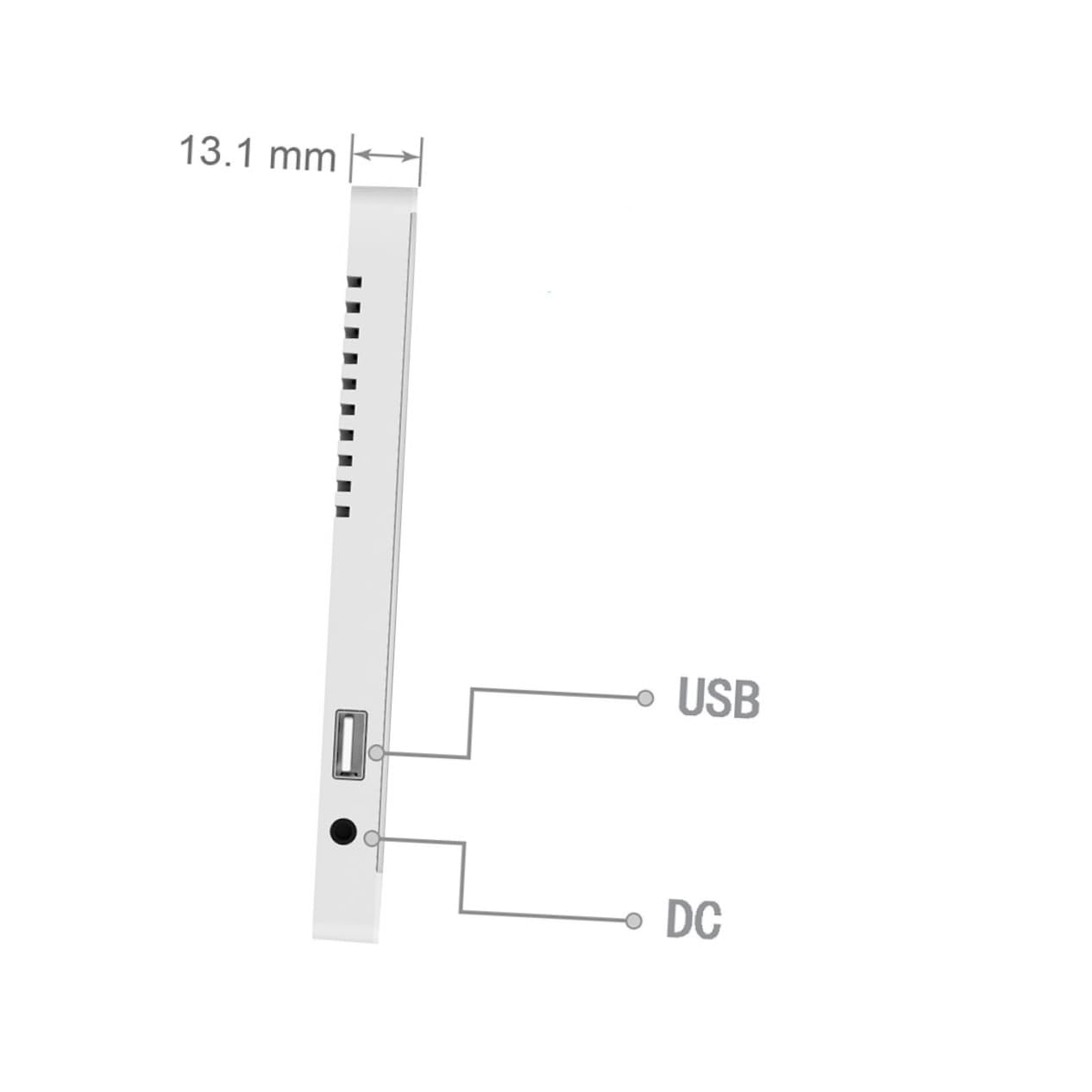 MAGICLULU LED Spiegelwecker mit Temperatur und Feuchtigkeitsanzeige USB Ladefunktion Leichte Tischuhr aus Kunststoff für Schlafzimmer und Wohnraum