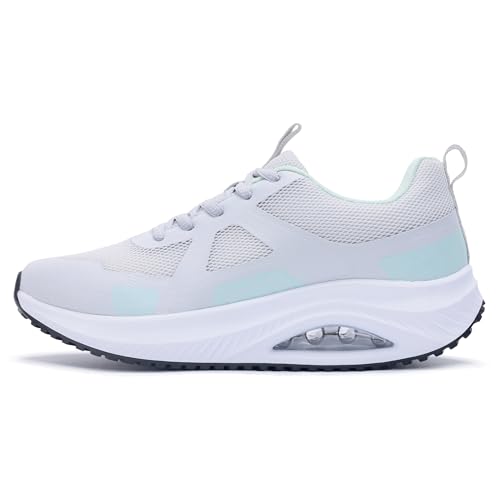 Womens Walking Shoes Orthotic Plantar Fasciitis Tennis Athletic Sneakers with Arch Support for Foot Pain Relief All Day Standing GrayGreen US 9 - Main Image