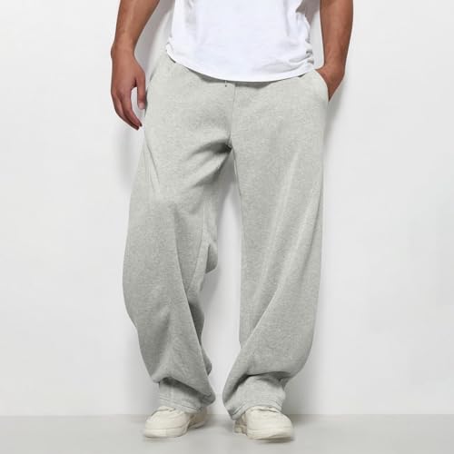 Men's Athletic Baggy Pants Elastic Waist Drawstring Wide Leg Casual Loose Joggers Sweatpants with Pockets, S-XL3