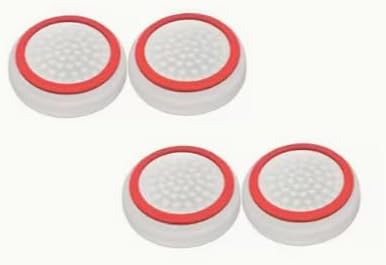 4pcs Replacement Silicone Analog Controller Joystick Thumb Stick Grips Caps Cover For PS5 PS4 PS3 PS2 Xbox One/360 Game Controller. Analog Stick Thumb Grip Set (Light red/White)