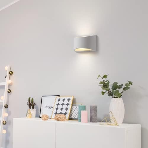 Wall Lights Indoor and Outdoor Modern Ceramic LED Wall Lamp for Living Room, Hallway, and Bedroom Arched, Warm White
