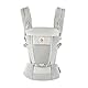 Ergobaby Adapt Babytrage für Neugeborene ab Geburt, 3-Positionen SoftFlex Mesh Ergonomische Babybauchtrage Rückentrage Baby-Tragetasche, Pearl Grey