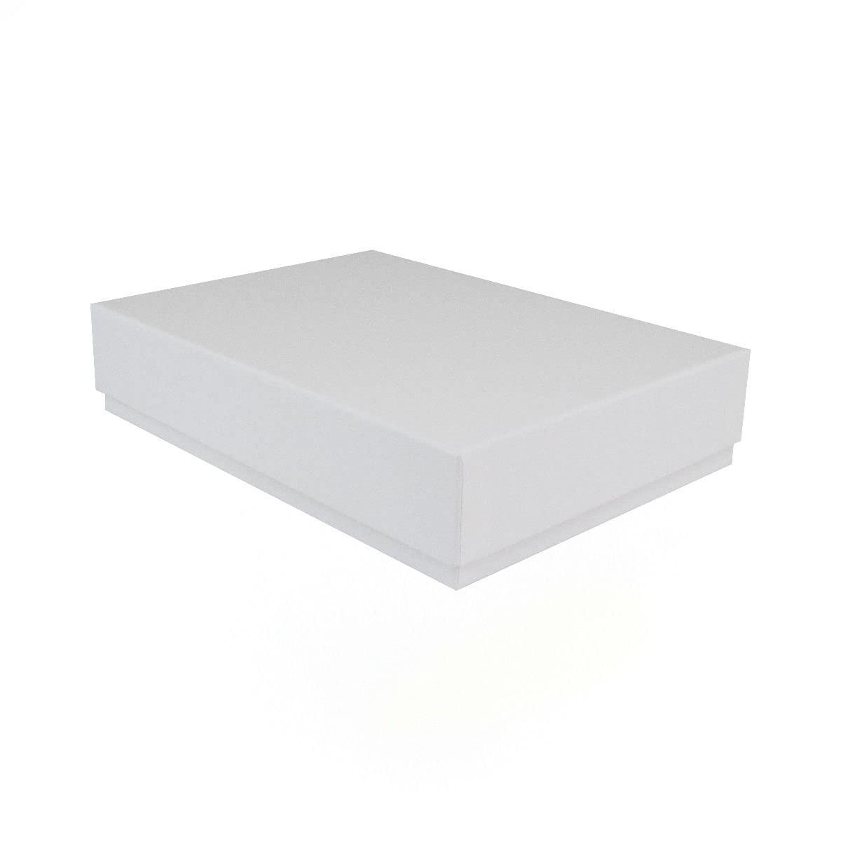 10 A5 Eco-friendly Luxury Rigid Presentation Gift Boxes, 238 x 173 x 53mm, White | Deep Gift Box Suitable For Clothes, Books, Stationery & More | 2-Piece Design, Recyclable, Kraft Paper