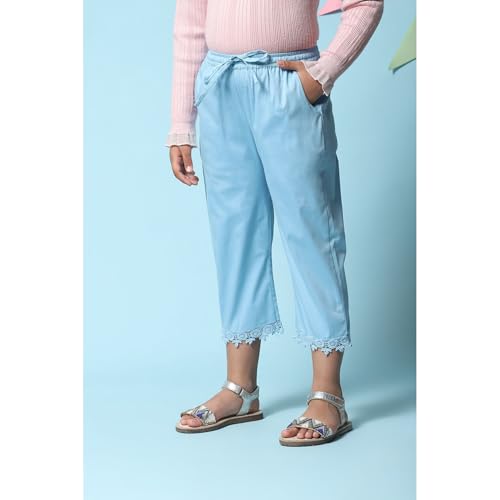 Image of BIBA Girls Regular Mid Rise Cotton Blend Capris