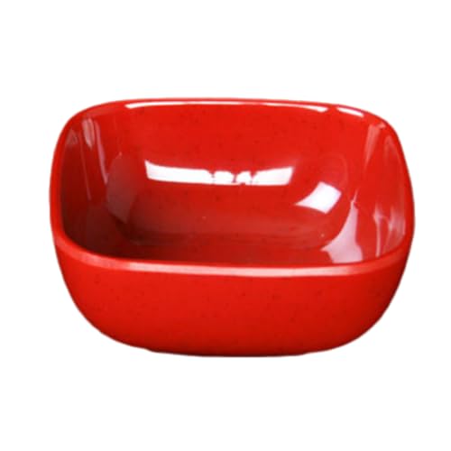 FSE PS3103RD Square Bowl, 5 oz., 3-1/2", Square with Round Corners, Break-Resistant, Dishwasher Safe, BPA Free, Melamine, Passion Red, NSF