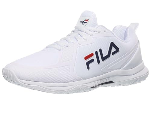FILA Men's Volley Burst Shoes, White/Fila Red/Fila Navy - 8