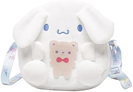 Crossbody Bag, Azonee Cute Cartoon Cinnamoroll Slant Bag, Stuffed Animal Plush Backpacks, Mobile Phone Bag, Cinnamoroll Purse for Girls Gift