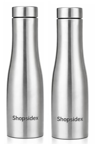 Image of Water Bottle Quality Hi-Rise Stainless Steel Single Wall 1000ML, Fridge Water Bottle |BPA Free | single wall Leak-Proof, Best for School /Office /Home /College /running (Pack 2)