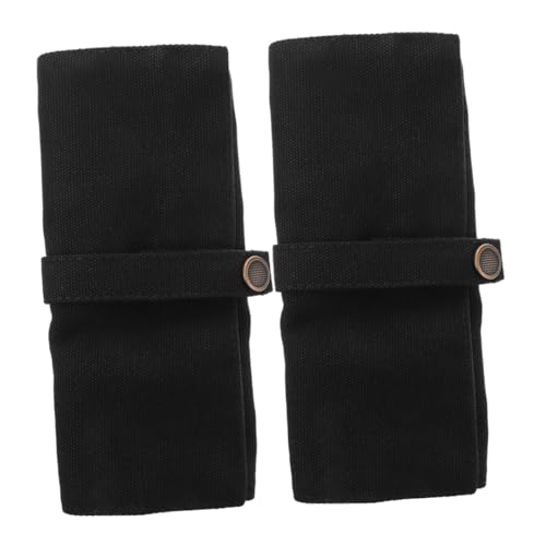 TEHAUX Organizador Enrollable para Relojes de Nylon Negro Bolsa para Guardar Correas de Reloj 2 Piezas Estuche Ligero y Resistente para Viaje y Almacenamiento Seguro