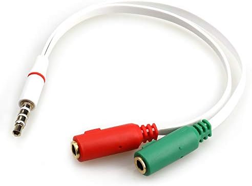 3.5mm Combo Audio Adapter Cable for PS4,Xbox One S,Tablet,Mobile Phone,PC Gaming Headsets and New Version Laptop (3.5mm TRRS Male to Dual 3.5mm TRS Female)