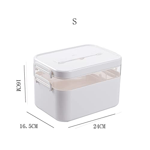 Apteczka rodzinna apteczka Pojemnik Uniwersalny plastikowy pojemnik do przechowywania Przenośny organizer na leki pierwszej pomocy(S 24x16.5x16cm)