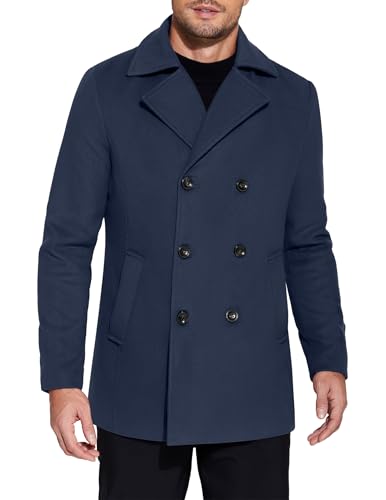 COOFANDY Men's Double Breasted Winter Pea Coat