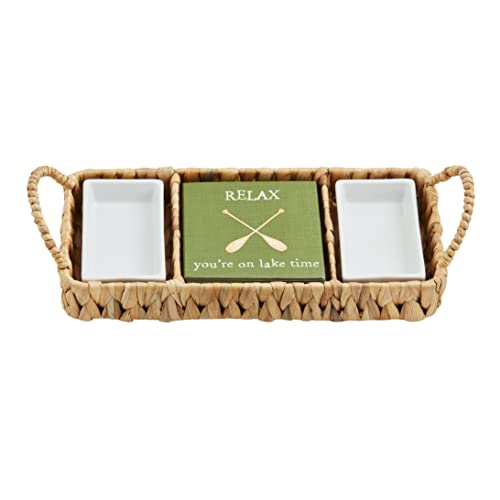 Mud Pie Hyacinth Napkin Serving Set, 5 1/2