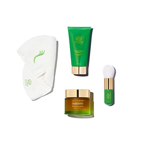 NEW Tata Harper The Glow Facial, Radiance Routine in a Holiday 4-Piece Set, 100% Natural, Made Fresh in Vermont