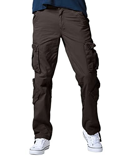 Image of Match Men's Wild Retro Multi-Pockets Utility Casual Cotton Cargo Trousers #3357