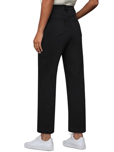 Womens Wide Leg Jeans High Waisted Stretchy Front Seams Ankle Length Straight Leg Jeans for Women3