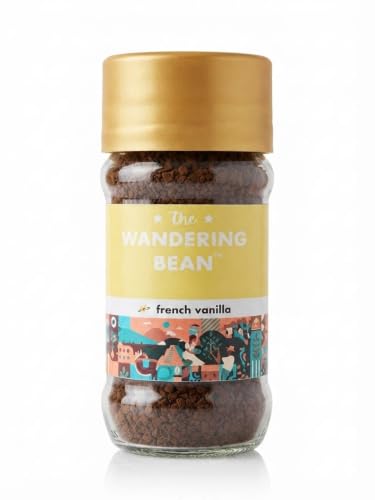 Image of The Wandering Bean French Vanilla Instant Coffee | Rich & Smooth Blend | 100gm | Premium Gifting Hamper for Coffee Lovers | Festive Gift | Instant Coffee Powder