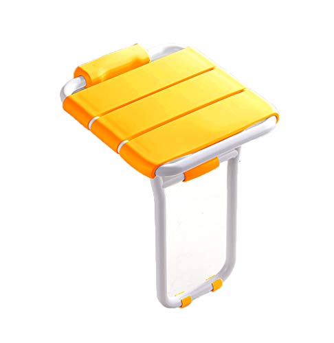 Taburete Taburetes de baño - Taburete de baño montado en la pared Silla de baño de acero inoxidable plegable con seguridad de Old Man Tome un taburete de ducha de baño con stent ( Color : Yellow ) Cover