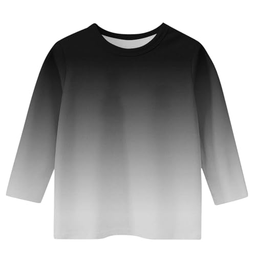 Custom Shirts for Girls Boys, 3/4 Length Sleeve Tops Gradient Tshirt, Your Own Design Text/Photos/Paintings4