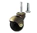 Ball Caster, Antique Brass, Black Wheel, Stem & Socket, No Brake - Set of 4
