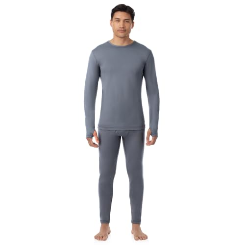 Image of Cuddl Duds Heavyweight 2 Piece Sets Base Layer Thermal Underwear for Men | Winter Clothing, Fleece Lined Long Sleeve Top & Leggings, Soft Lounge Set for Cold Weather, Moisture Wicking Heat Retention