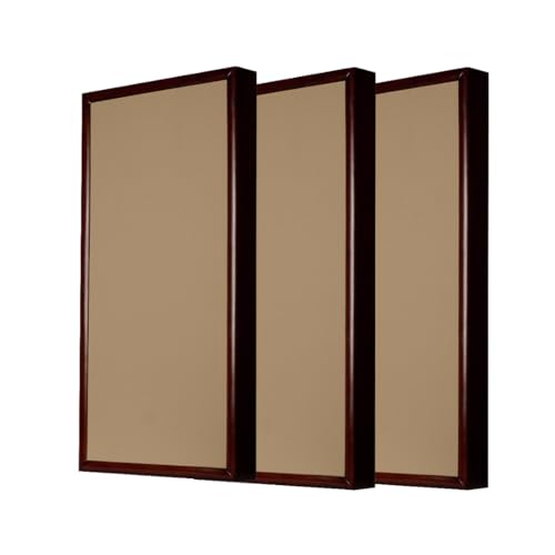 Image of Timber Acoustics Soundproofing Wooden Frame Acoustic Panels, Rockwool Safe 'n' Silent Pro. (WALNUT) [SET OF 3] (Dark Beige, 2'X4'X5 inch)