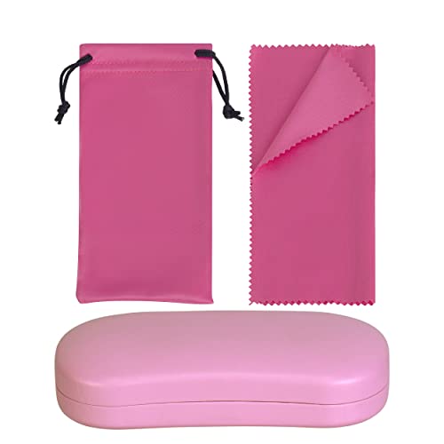 Image of Noble Hard Shell Glasses Case - Protective Eyeglass Case for Glasses with Microfiber Cleaning Cloth and Pouch