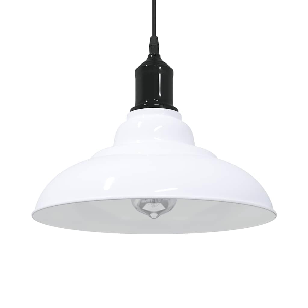 Lampe Suspendue E27 Blanc Brillant Ø31cm Tidyard en Métal