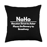 NoHo New York NY Uptown Neighborhood Boundaries Throw Pillow