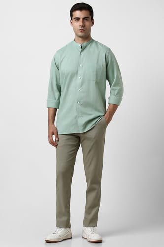 Image of Van Heusen Men Cotton Solid Regular Fit Shirt