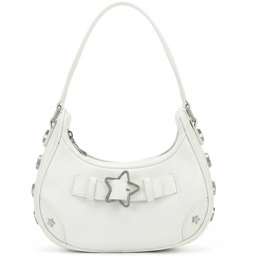 Image of Cute Y2k Purse for Women, Star Embroidery Pattern with Chain Strap Shoulder Bag, Goth Style Cute Mini Purse