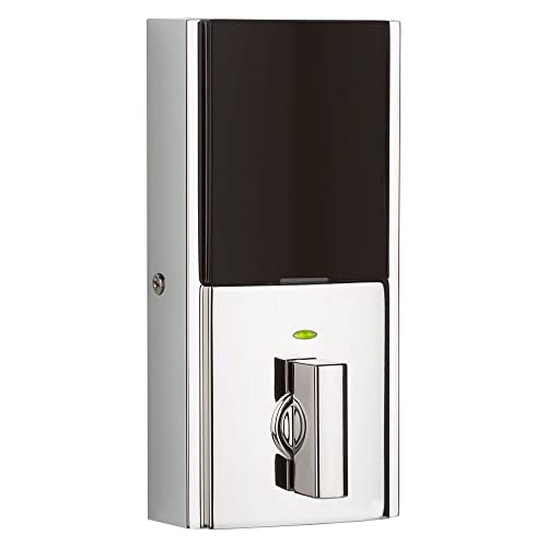 Image of Kwikset 916 Keyless Entry Touchscreen SmartCode Electronic Deadbolt Smart Lock Featuring SmartKey Security and ZigBee 3.0 Technology in Contemporary Polished Chrome, Zigbee Hub Sold Seperately