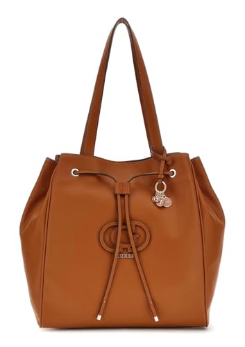 GUESS Calebra Drawstring Tote Cognac grand sac cabas femme marron