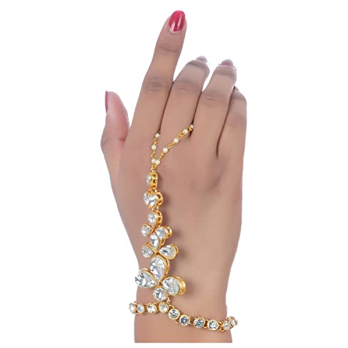Buy Lucky Jewellery Elegant White Color Gold Plated Finger Ring