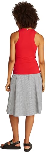 Tommy Hilfiger Damen Top Slim Rib Tank Top mit Stretch, Rot (Primary Red), M – Ansicht 1