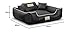 KING DOG Hundebett ECOSHINE Laufstall Antislip Schwarz mit weißem Rand Zwei kleine Kissen gratis dazu (75x65 cm)