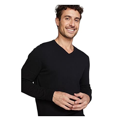 Blusão Masculino Básico Em Tricô E Gola V