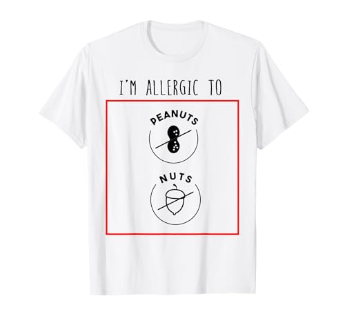 Camiseta de advertencia de alergia para niños. Cacahuetes y nueces Camiseta