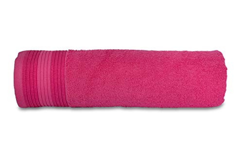 Image of Casa Copenhagen, Super Soft Pleats Collection 2 Pieces 100% Cotton Large Bath Towel (Size : 75 x 150 cm) - Grey & Honey Suckle