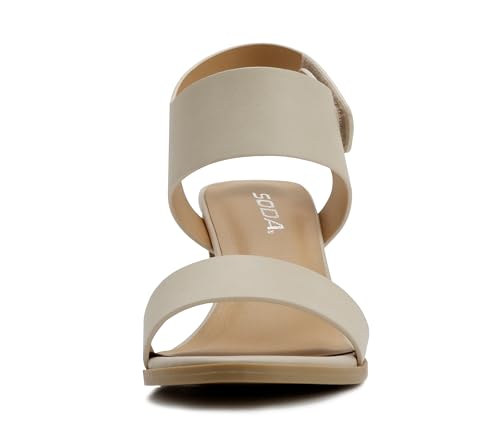 Image of Soda Wait-A ~ Women Open Round Toe Chunky Heel Ankle Strap High Heel Dress Sandals