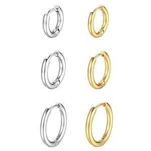 Simplicity Small Hoop Earrings Women Stainles Steel Round Pendientes Anti-allergy Ear Ring Tiny Cartilage Ear Jewelry Gifts, silver,golden