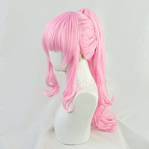BYOOTI Cosplay Wig Hololive EN Mori Calliope Cosplay Wig Ponytail Vtuber Girls Mori-sama Calli YouTuber Pink Long Curly Synthetic Hair