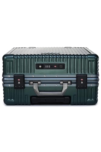 Image of Verage Luxe Celeste Pro Overnighter 48 cms Cabin Luggage Carry On Polycarbonate 8 Wheel Suitcase Laptop Trolley (Green)