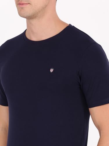Image of Macroman M-Series Smartz Basics Half Sleeve Round Neck Stretch T-Shirt for Men, Cotton Blend (Pack of 1)