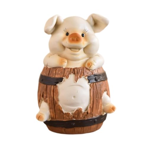 Gralara Tirelire Cochon Tirelire chérir l'argent Adultes et Enfants Tirelire Mignonne Tirelire, Cochon tonneau en Bois