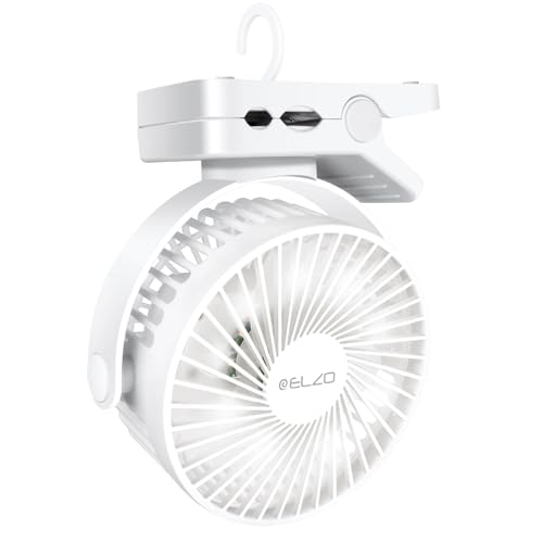 ELZO Ventiladores de sobremesa, Camping USB 12000mAh Silencioso Portátil Personal Recargable...
