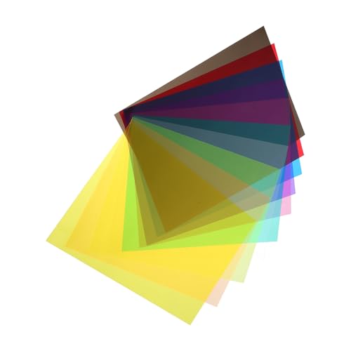 Beatifufu Hojas de Celofán A4 Transparentes Iridiscentes, 10 Piezas Multicolor, Película de Pvc para Manualidades, Decoración y Envoltura de Regalos, Papel Encerado Colores, Láminas