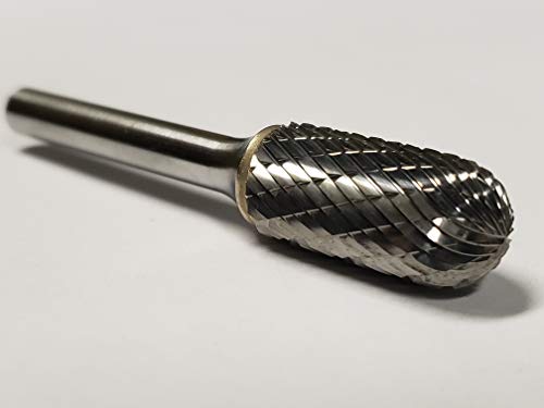 Titan TB19378 Solid Carbide Bur, Double Cut, Cylindrical Ball Nose, 1/2