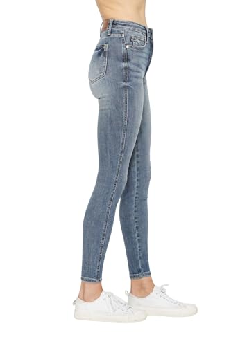 Judy Blue Women's High-Rise Tummy Control Contrast Wash Skinny Jeans4
